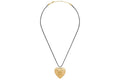 Celine Coeur Triomphe Brass with Gold Finish and Cotton Necklace Gold/Black