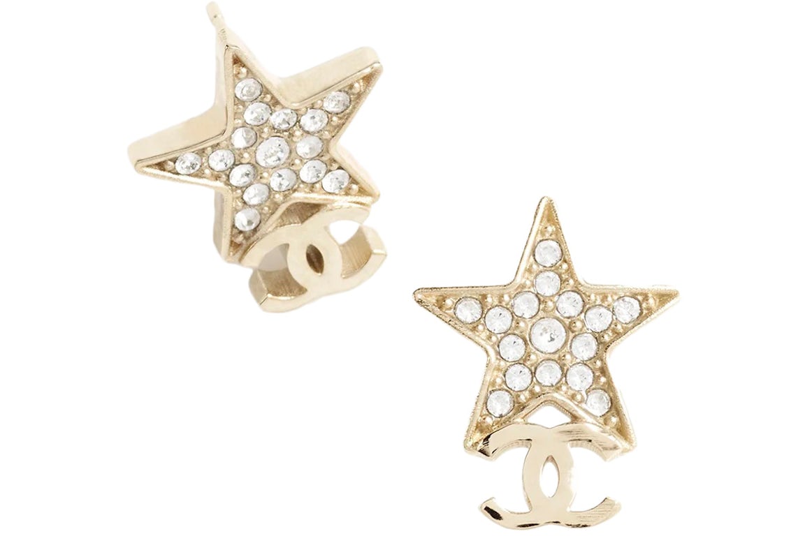 Chanel Stud Earrings Gold/Crystal (ABB488 B14060 NR341)