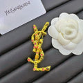 18K YSL Crystal Brooch